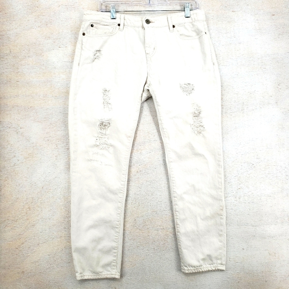 Ralph Lauren Denim & Supply jeans women US 30 white cream skinny boyfriend crop